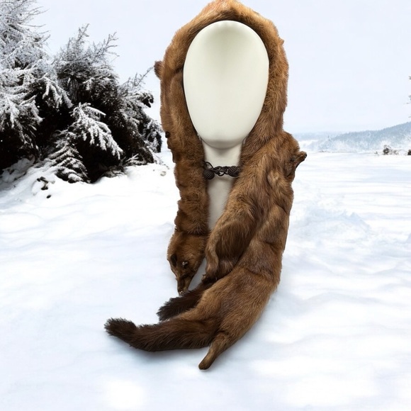 Vtg Frost Bros 4 Pelts Full Body Fur Taxidermy Collar Wrap Scarf Stole Shawl - Picture 9 of 9